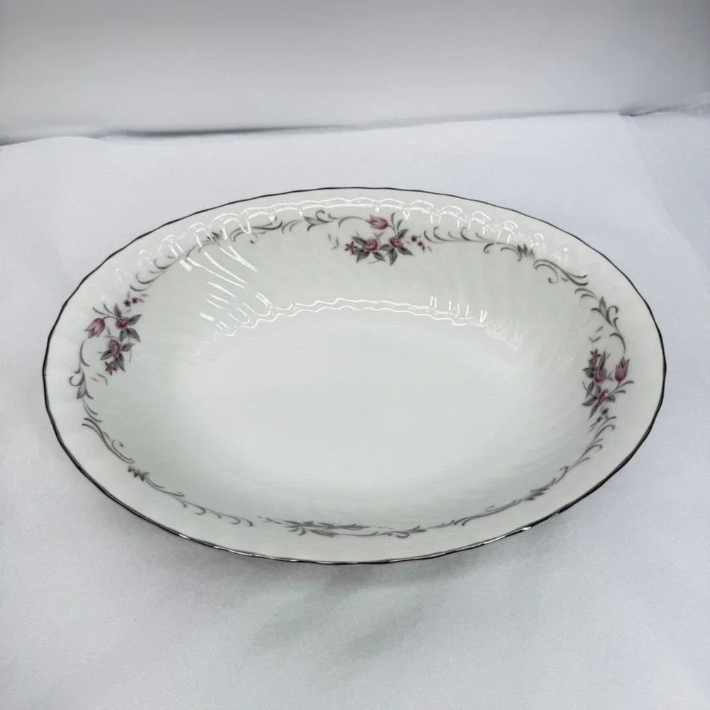 Gold Standard Vegetable Dish Baker Floral Porcelain Serving Bowl C-8 Japan OS